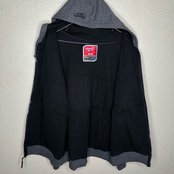 Milwaukee Hoodie Mens Grey M12 Heated Full Zip Hooded Sweatshirt Size XL - Picture 5 of 6